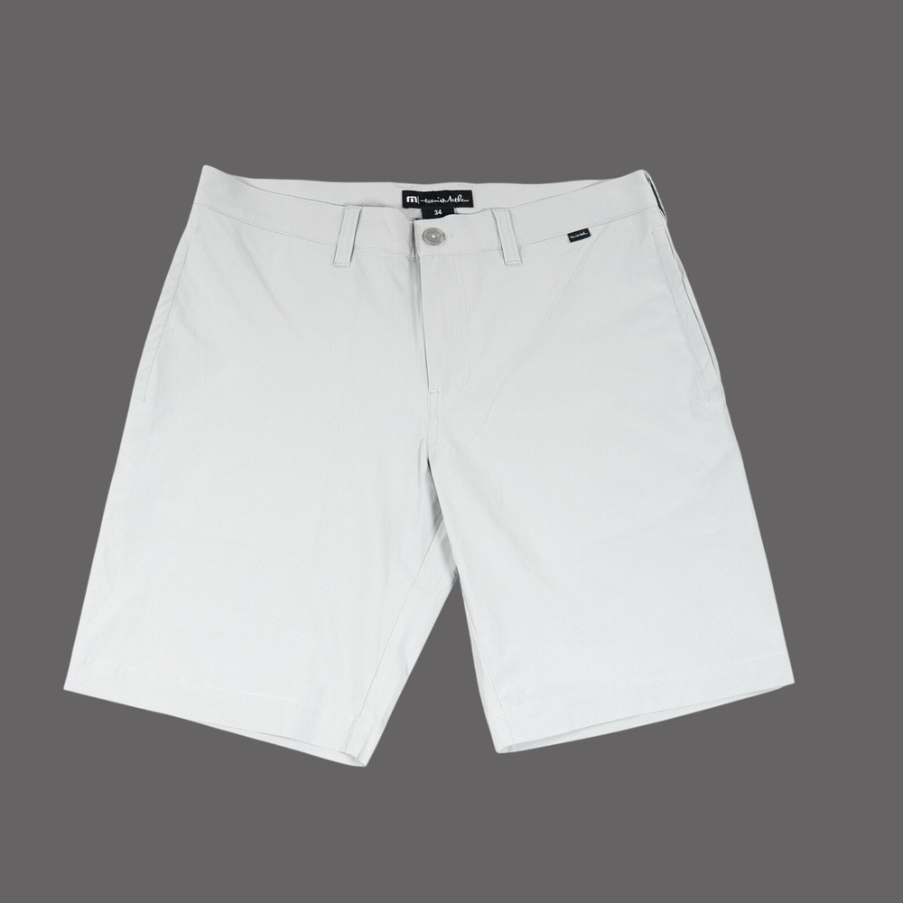 TravisMathew Mens Grey Micro Stripe Performance Golf Shorts Size 34